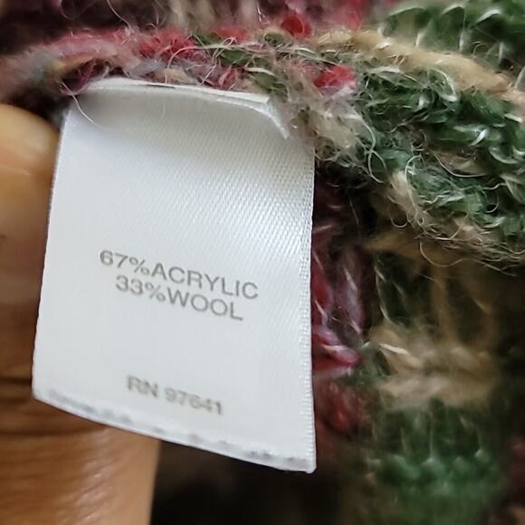 J.Jill Lenox Long Hooded Open Cardigan Sweater Aztec Wool Blend Sz Small Petite - Picture 10 of 10